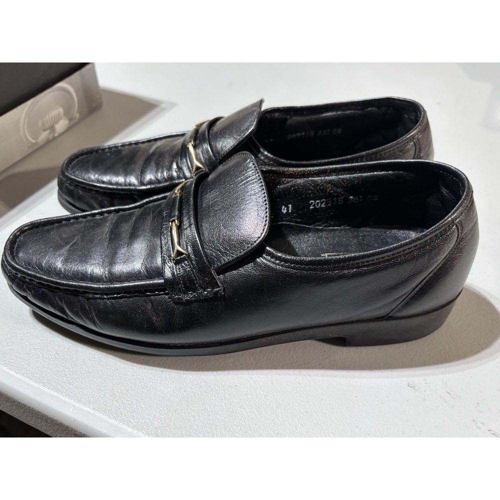 Mens Florsheim Comfortech‎ Black Leather Loafer Casual Shoes sz 9